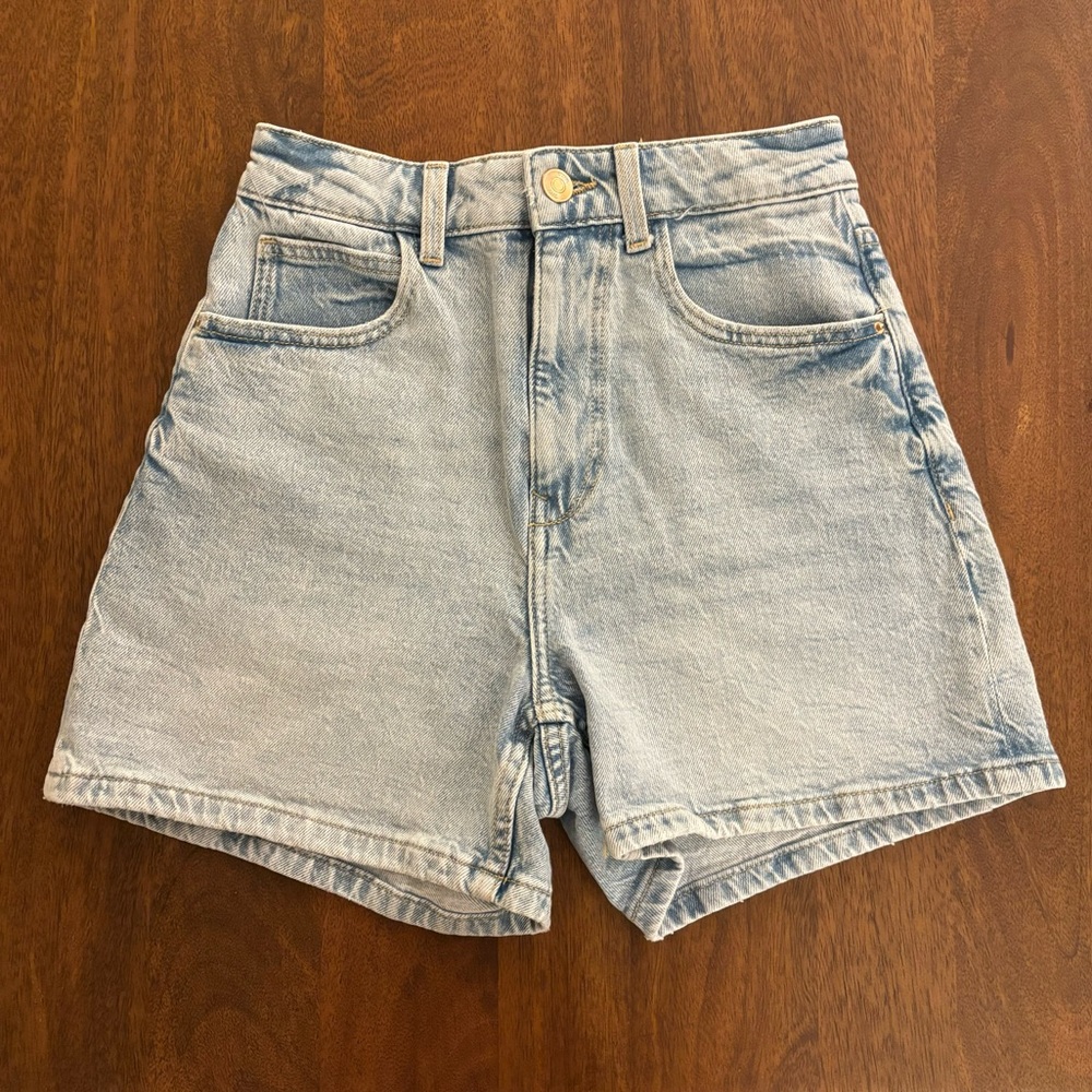 Zara Blue Denim High Waisted Shorts